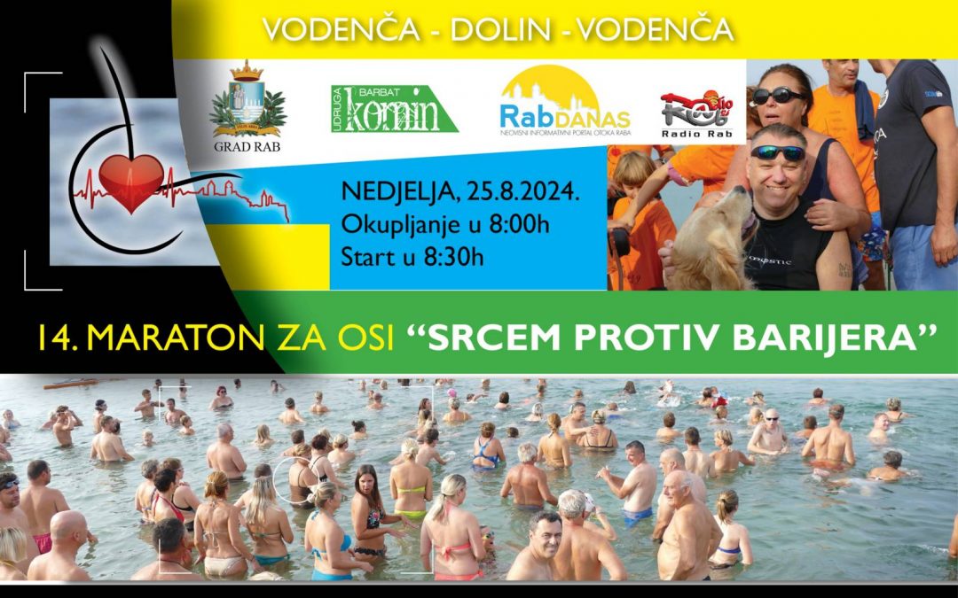 NAJAVA – 14. HUMANITARNI PLIVAČKI MARATON ZA OSOBE S INVALIDITETOM “SRCEM PROTIV BARIJERA 2024”